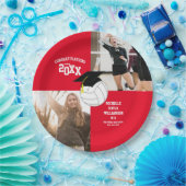 バレーボール卒業スポーツレッド ペーパープレート (パーティー)