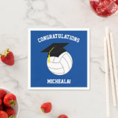 バレーボール卒業青 スタンダードカクテルナプキン (インサイチュ)