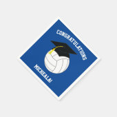 バレーボール卒業青 スタンダードカクテルナプキン (角)