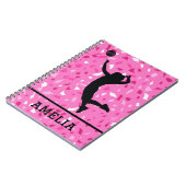 バレーボール及びパーソナライズされたピンクテラゾパターン ノートブック (左側)