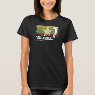バレーボール国旗の女の子バレーボール Tシャツ