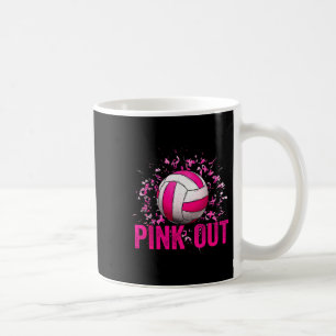 バレーボール大会の日 Nk Out 乳がん啓発 コーヒーマグカップ