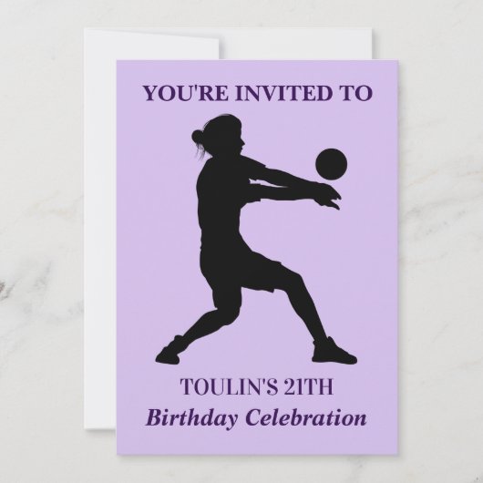 バレーボール女子の誕生日 , バレーボール選手招待 招待状 (正面)