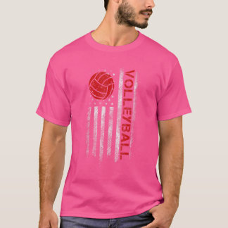 バレーボール女子男性へアメリカ愛国的アスリート Tシャツ