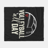 バレーボール女10代の子女子バレーボールのグラフィックボール フリースブランケット (正面(横))