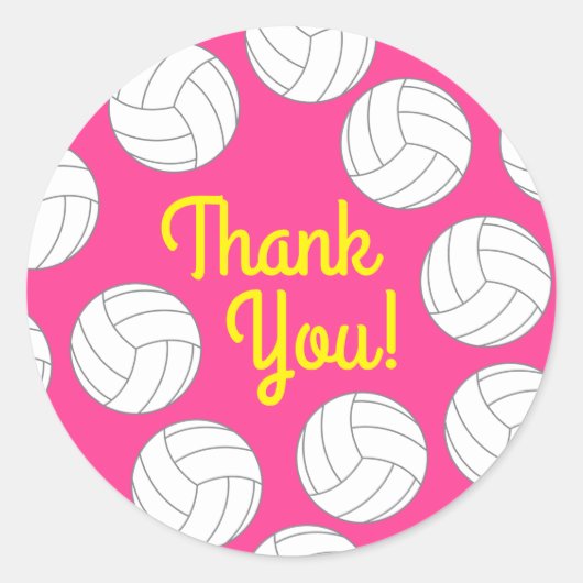 バレーボール子供の誕生日パーティースポーツ ラウンドシール (正面)