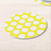 バレーボール子供の誕生日パーティースポーツ ラウンドペーパーコースター (アングル)