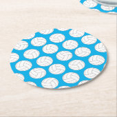 バレーボール子供の誕生日パーティースポーツ ラウンドペーパーコースター (アングル)