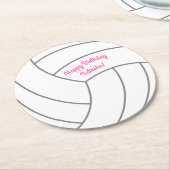 バレーボール子供の誕生日パーティースポーツ ラウンドペーパーコースター (アングル)