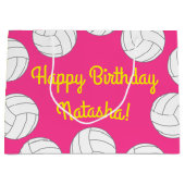 バレーボール子供の誕生日パーティースポーツ ラージペーパーバッグ (正面)