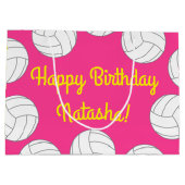 バレーボール子供の誕生日パーティースポーツ ラージペーパーバッグ (裏面)