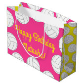 バレーボール子供の誕生日パーティースポーツ ラージペーパーバッグ (裏面アングル)