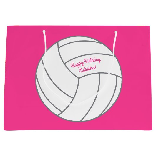 バレーボール子供の誕生日パーティースポーツ ラージペーパーバッグ (正面)