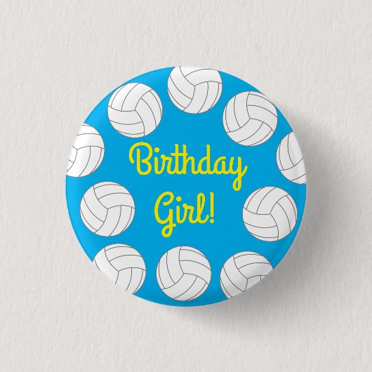 バレーボール子供の誕生日パーティースポーツ 缶バッジ (正面)
