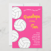 バレーボール子供の誕生日パーティー 招待状 (正面)