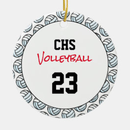 バレーボール学校チームスポーツプレーヤーNUMBERおもしろい セラミックオーナメント