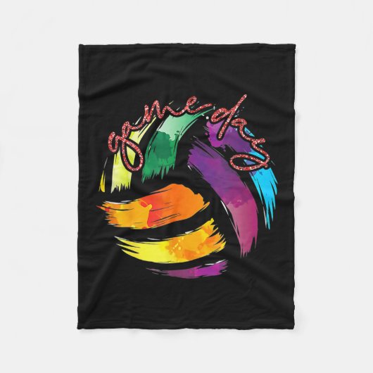 バレーボール愛好者へのバレーボールの日の贈り物 フリースブランケット (正面)