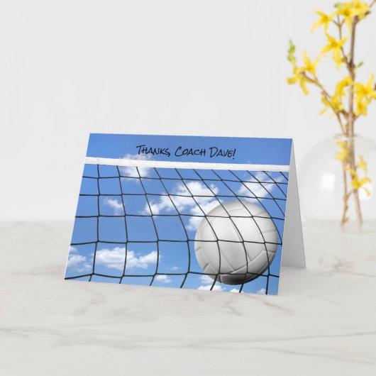 バレーボール感謝していコーチ カード (黄色い花)