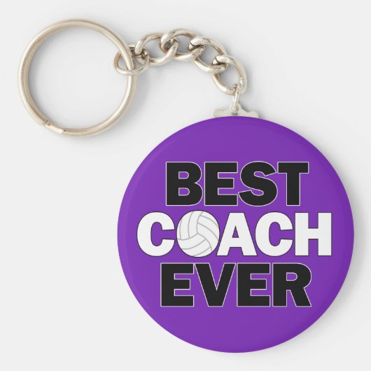 バレーボール最高のコーチは常にカスタムチームカラーかわいい キーホルダー (正面)