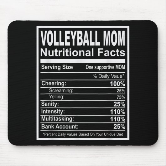 バレーボール母の栄養事実 マウスパッド (正面)