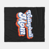 バレーボール母ヒョウおもしろいボール母の日0 フリースブランケット (正面(横))