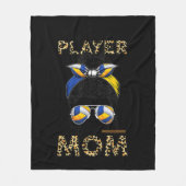 バレーボール母メッシーバンおもしろいスポーツボール母ママ フリースブランケット (正面)