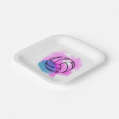 バレーボール水彩抽象芸術 ペーパープレート (傾斜あり)