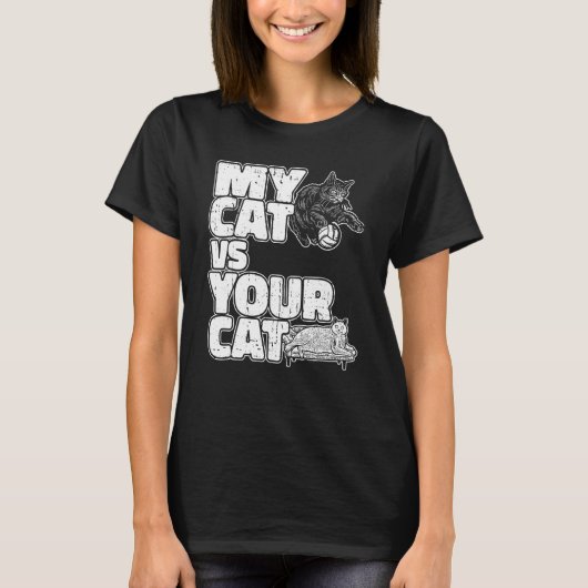 バレーボール猫 Tシャツ (正面)