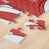 バレーボール球雪赤フェスティバル鮮やか子供の名前 ジグソーパズル (側面)