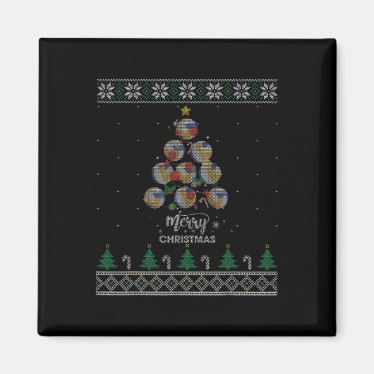 バレーボール用クリスマスツリークリスマスギフト マグネット (正面)