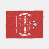 バレーボール監督チーム感謝パーソナライズされたの贈り物 フリースブランケット (正面(横))