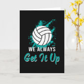 バレーボール私たちは常にバレーボールプレーヤーをアップさせる カード (黄色い花)