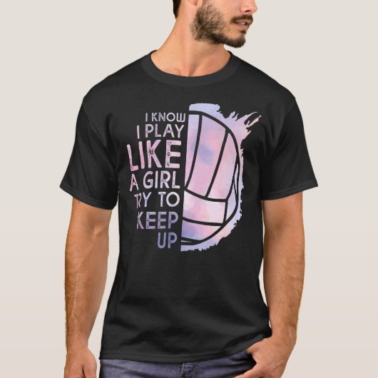 バレーボール私は女の遊子がUにしようとするように知って保いる。 Tシャツ (正面)