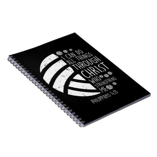 バレーボール私は物事を行うことができる聖句God Jesus G ノートブック (右側)