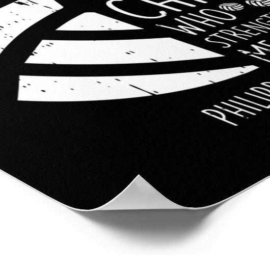 バレーボール私は物事を行うことができる聖句God Jesus G ポスター (角)