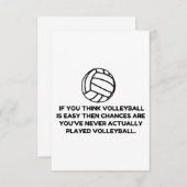 バレーボール簡単 サンキューカード (正面/裏面)