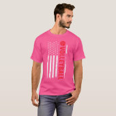 バレーボール米国国旗のバレーボール選手 Tシャツ (正面フル)
