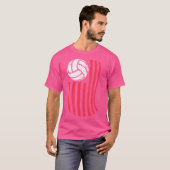 バレーボール米国国旗7月4日 Tシャツ (正面フル)
