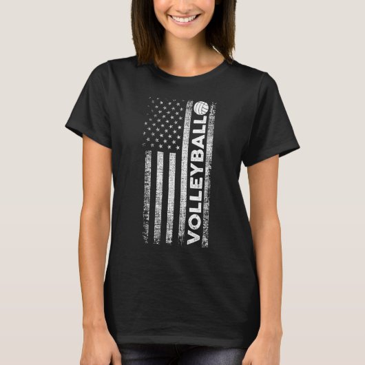 バレーボール米国国旗 Tシャツ (正面)