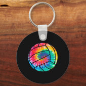 バレーボール絞り染めヒッピービーチバレーボール選手 キーホルダー (正面)