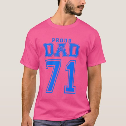 バレーボール誇りを持ったパパ番号71 B Tシャツ (正面)