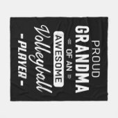 バレーボール誇りを持った選手の素晴らしおばあちゃん フリースブランケット (正面(横))