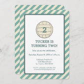 バレーボール誕生パーティー 招待状 (正面/裏面)