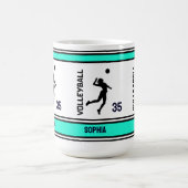 バレーボール誕生日ギフト、バレーボールガールプレーヤー コーヒーマグカップ (中央)