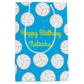 バレーボール誕生日パーティー ミディアムペーパーバッグ (正面)