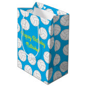 バレーボール誕生日パーティー ミディアムペーパーバッグ (裏面アングル)