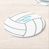 バレーボール誕生日パーティー ラウンドペーパーコースター (アングル)