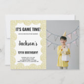 バレーボール誕生日招待状(写真あり) 招待状 (正面)