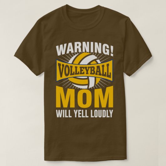 バレーボール警告ママが大声で叫ぶ1 Tシャツ (デザイン正面)
