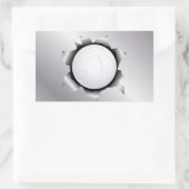 バレーボール貫通金属板 長方形シール (バッグ)